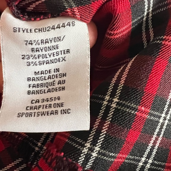 LIKE NEW Jules & Leopold size S/P red & black checked straight leg pants. - Picture 5 of 8